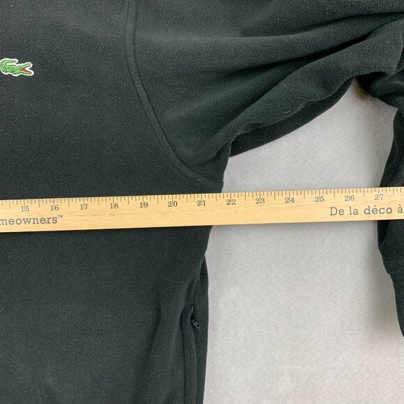 Lacoste Men Sweater Jacket 4 / Medium Black Full Zip Long Sleeve Pockets Thermal - Picture 6 of 9